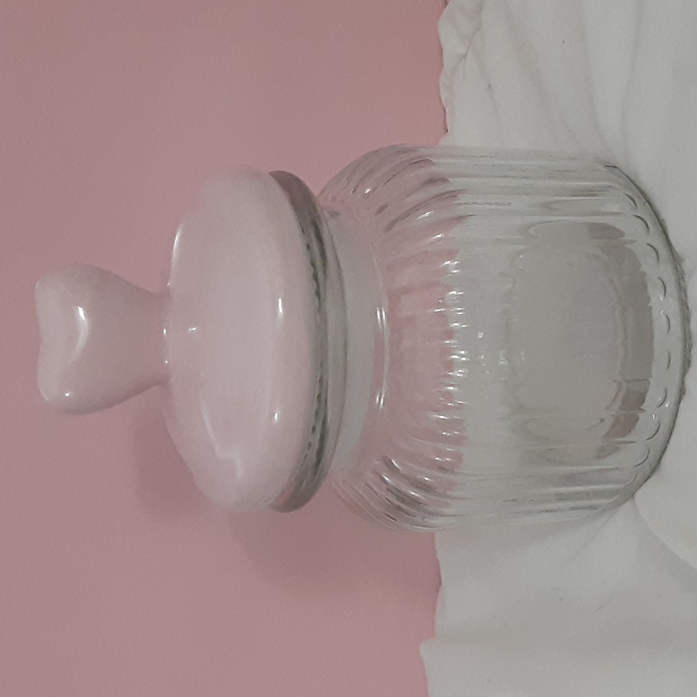 Pink Heart Glass Storage Jar/Container